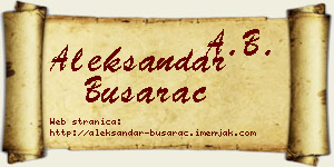 Aleksandar Busarac vizit kartica